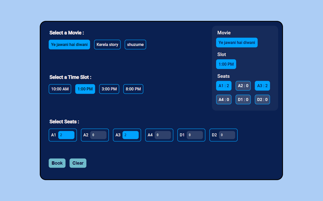 Movie booking backend project